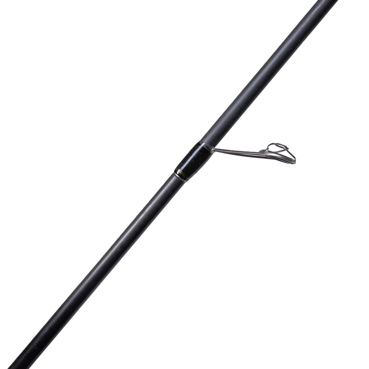 Närbild av Renzstein Beastly Stripe SU 76 lättvikts haspelspö med metallisk Microwave Line Guide för sportfiske.