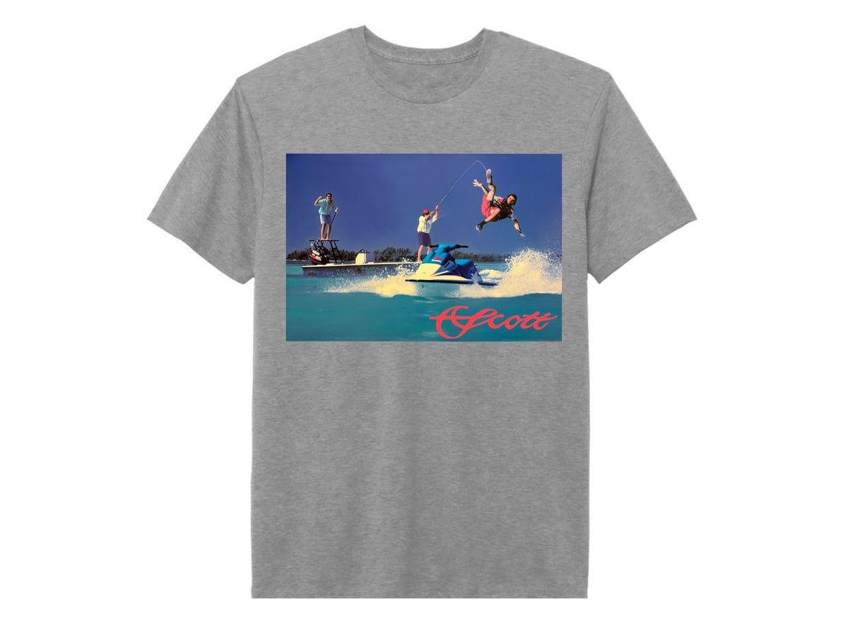 Scott Fly Rod Co. Jet Ski Thowback T-shirt - Heather Grey
