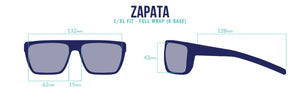 Bajio Zapata - Glass - Matte Black Blue Mirror